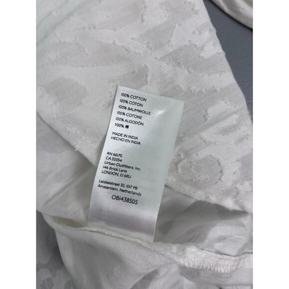 Maeve Anthropology women's 4 white long sleeve burnout button down cotton blouse - Picture 9 of 9